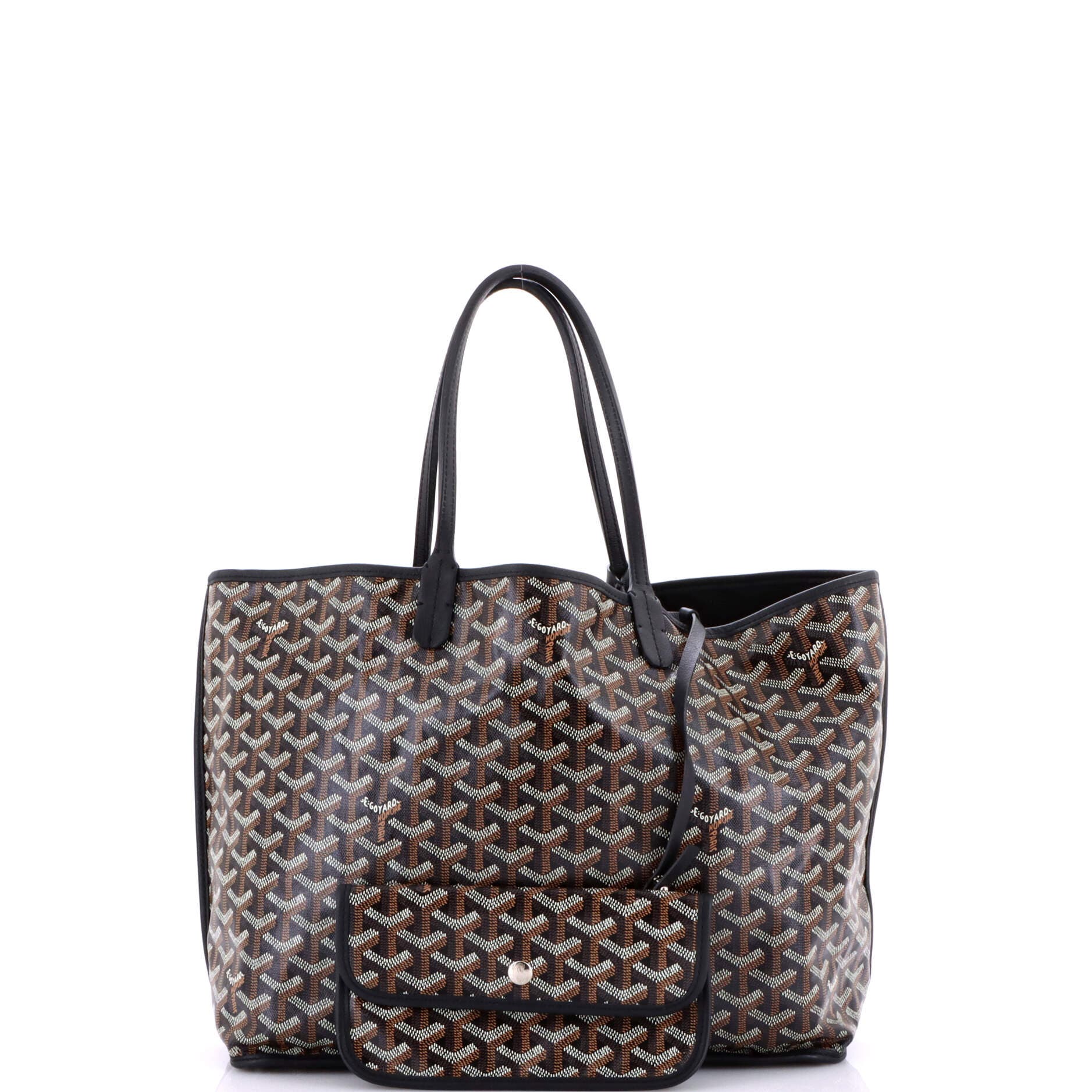 Pre-Owned Goyard Anjou Reversible Tote Coated Canvas PM, Alternate, color, Black