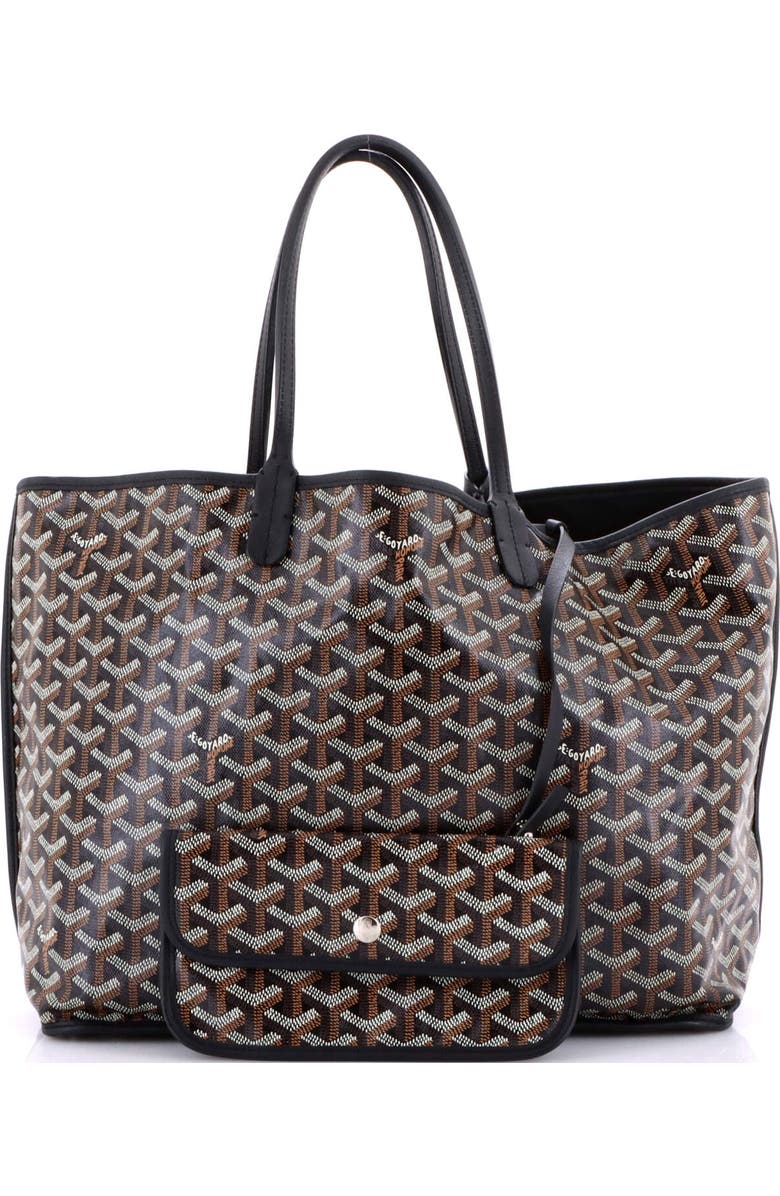 Pre-Owned Goyard Anjou Reversible Tote Coated Canvas PM, Alternate, color, Black