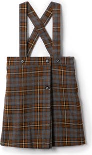 Charlotte & George Plaid A-Line Skirt with Adjustable Suspenders