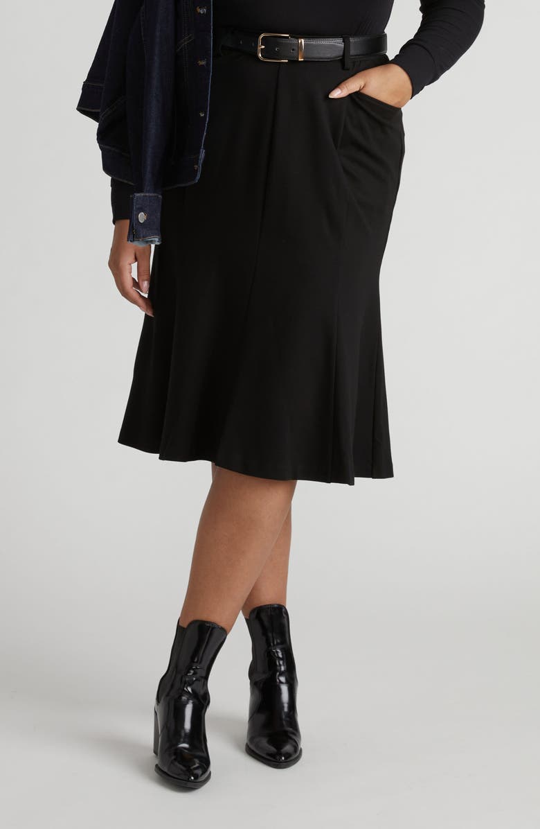 Universal Standard Carla Ponte Skirt, Main, color, Black