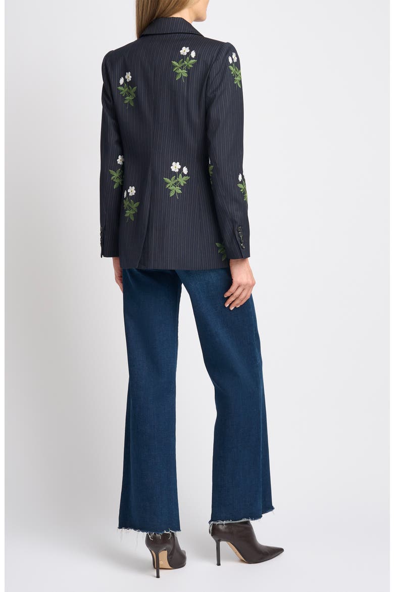 Arden Embroidered Pinstripe Blazer, Alternate, color, INDIGO NIGHT