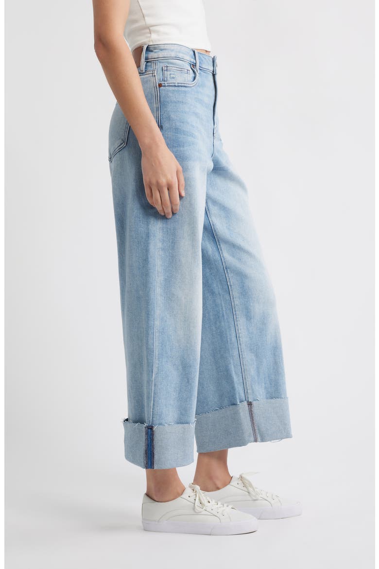 Cuffed Wide Leg Jeans, Alternate, color, MEDIUM WASH
