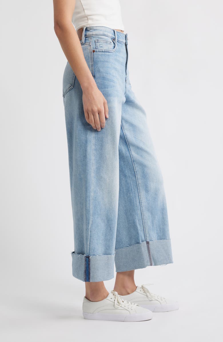 HIDDEN JEANS Cuffed Wide Leg Jeans, Alternate, color, Medium Wash