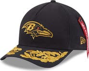 New Era x Alpha Industries Men's New Era x Alpha Industries Black Baltimore Ravens A-Frame 9FORTY Adjustable Hat