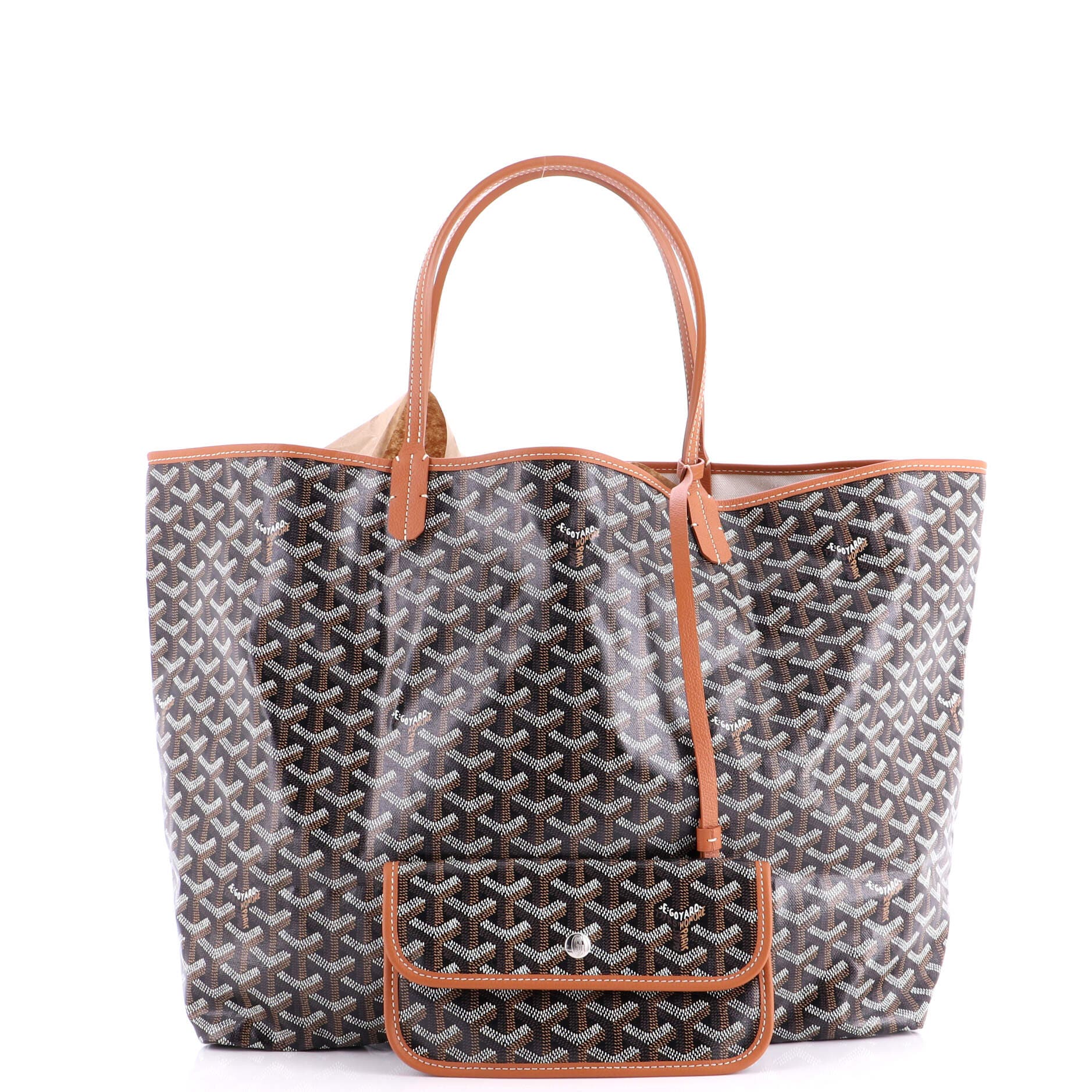 Pre-Owned Goyard Saint Louis Tote Coated Canvas GM, Alternate, color, Brown