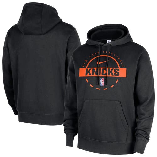 Nike Men's Black New York Knicks 2025/26 Authentic Practice Club Pullover Hoodie In Black