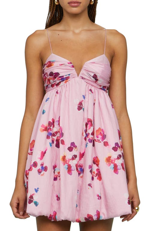 Amur Kimberly Linen Blend Bubble Mini Dress In Pink