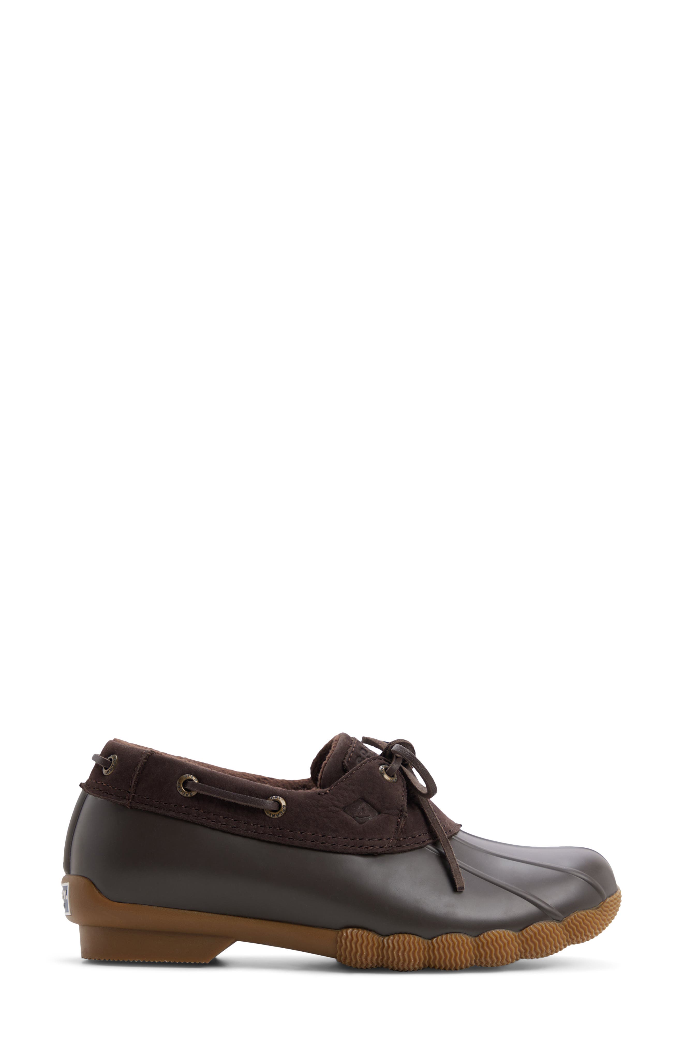 Saltwater Waterproof Duck Shoe, Alternate, color, DARK BROWN