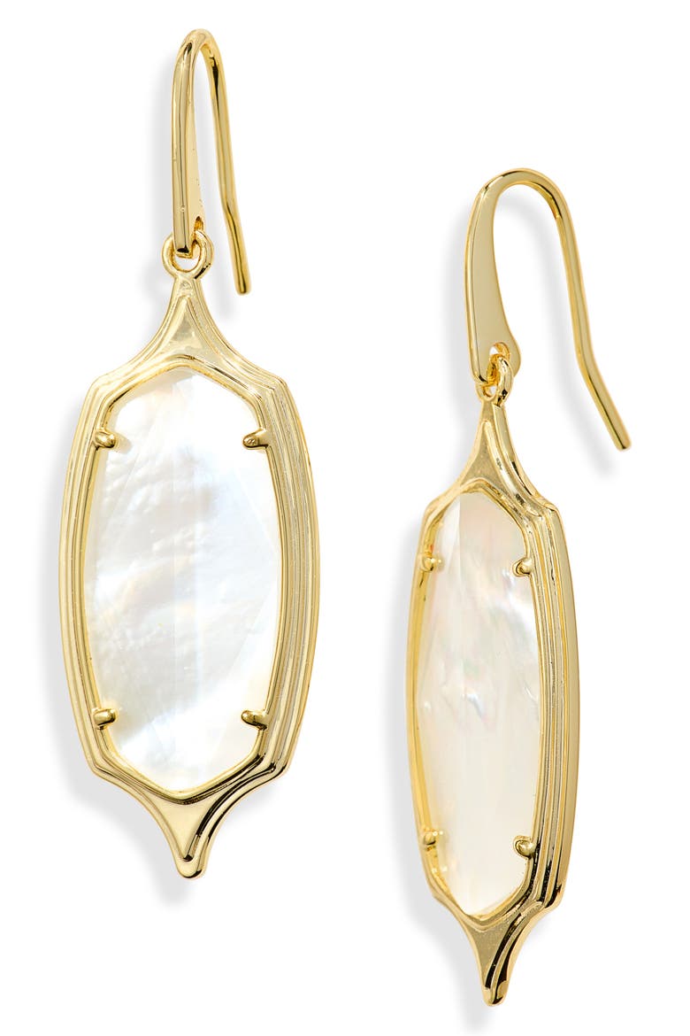 Dani Mother-of-Pearl Drop Earrings, Main, color, GOLD IVORY MOTHER OF PEARL