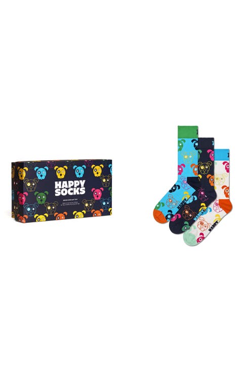 Mixed Dog 3-Pack Cotton Blend Crew Socks Gift Set