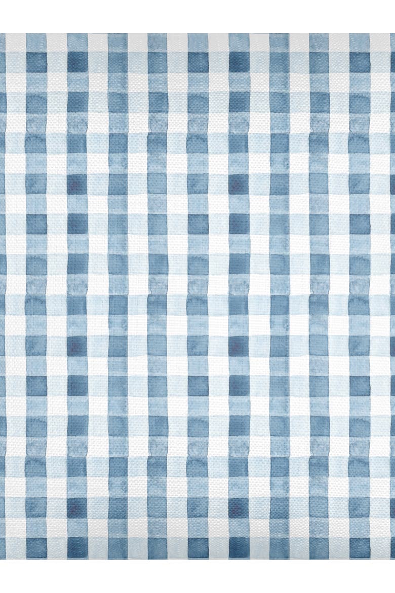 Gingham Linen Dutch Euro Pillow with Down Alternative Insert, Alternate, color, Chambray Blue