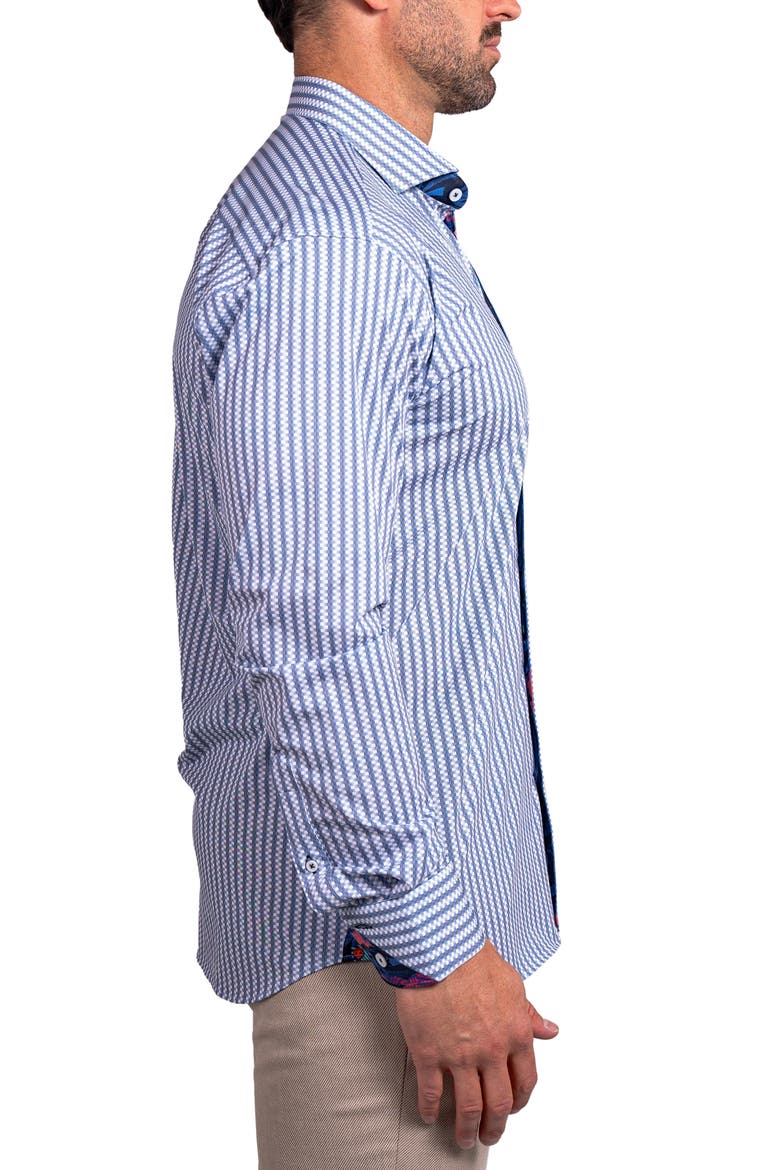 Einstein Stretch Ascension Contemporary Fit Button-Up Shirt, Alternate, color, WHITE
