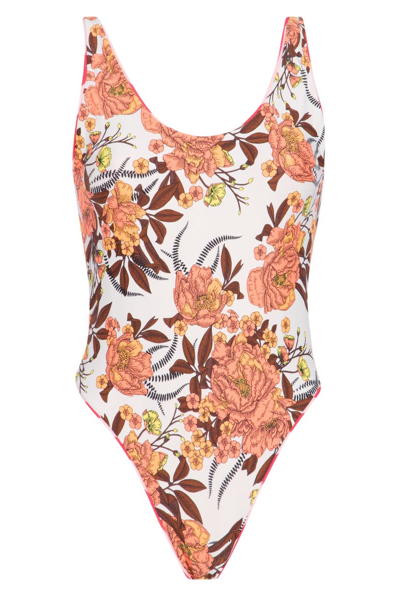 Claire Reversible One-Piece Swimsuit, Alternate, color, RED