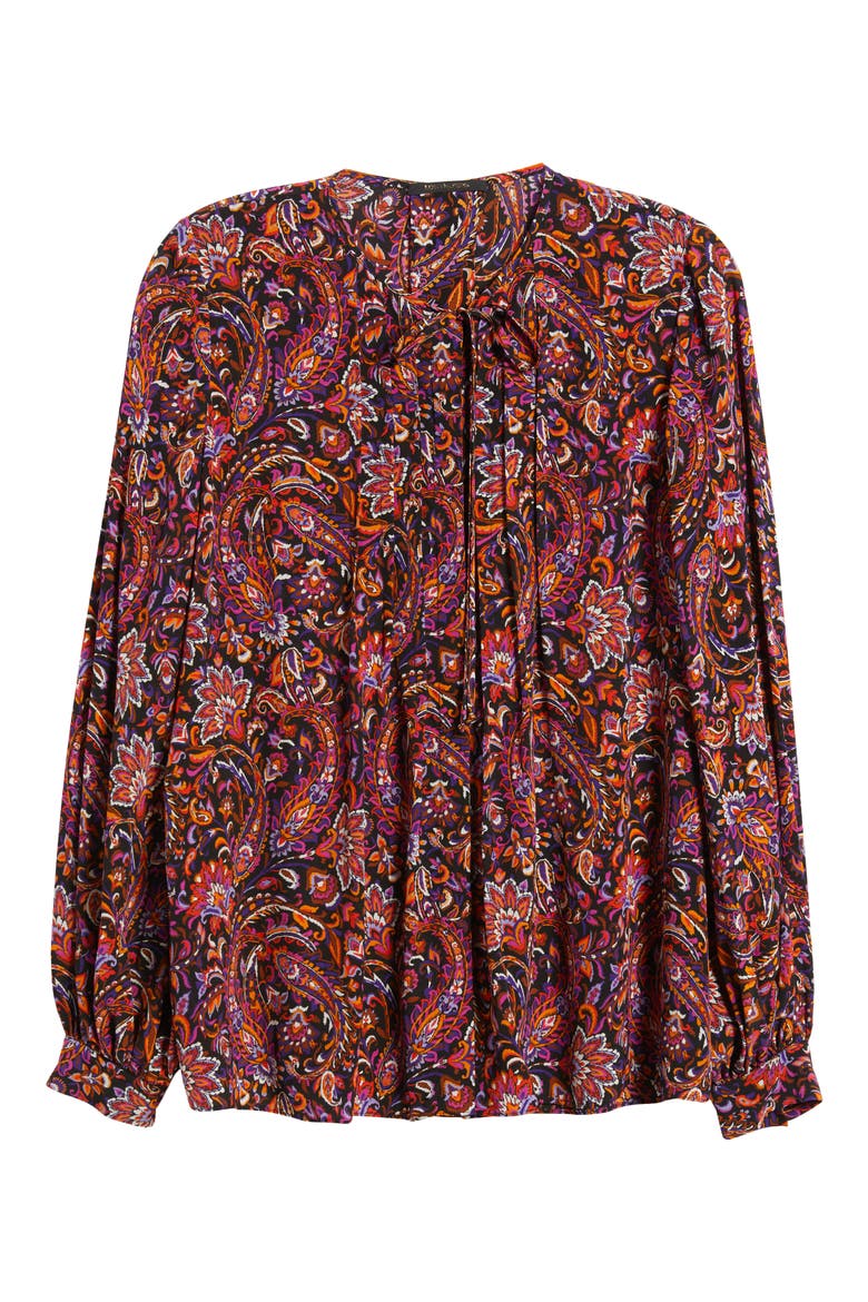 Roxanne Paisley Print Button-Up Top, Alternate, color, BLACK MULTI