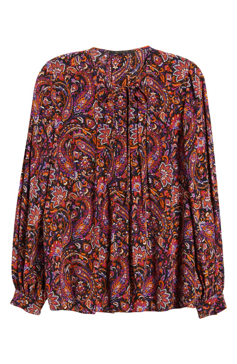 KOBI HALPERIN Roxanne Paisley Print Button-Up Top, Alternate, color, Black Multi