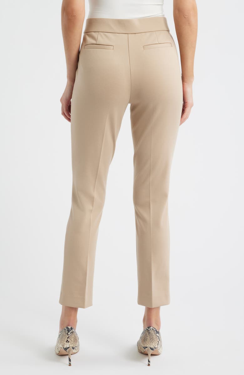 AK ANNE KLEIN Straight Leg Pull-On Pants, Alternate, color, Latte