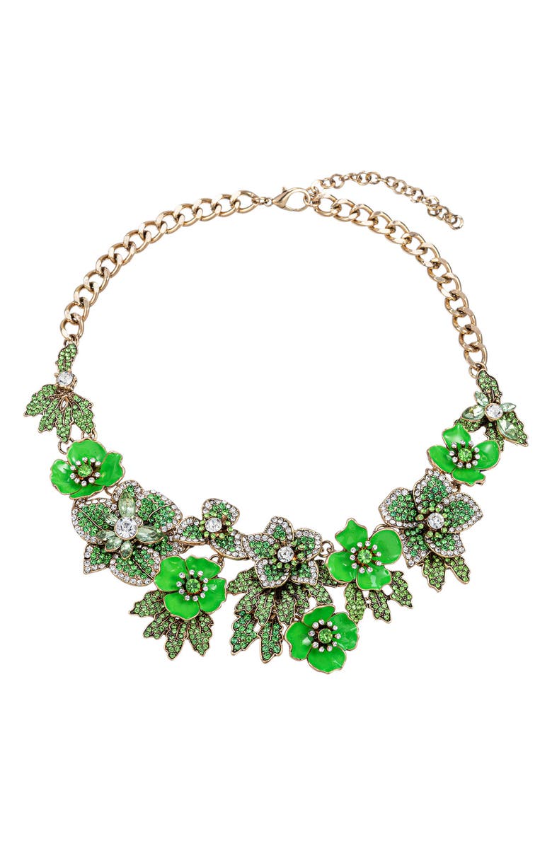 EYE CANDY LOS ANGELES Green Statement Necklace, Main, color,
