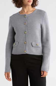 Bruno Magli Merino Wool Crop Cardigan