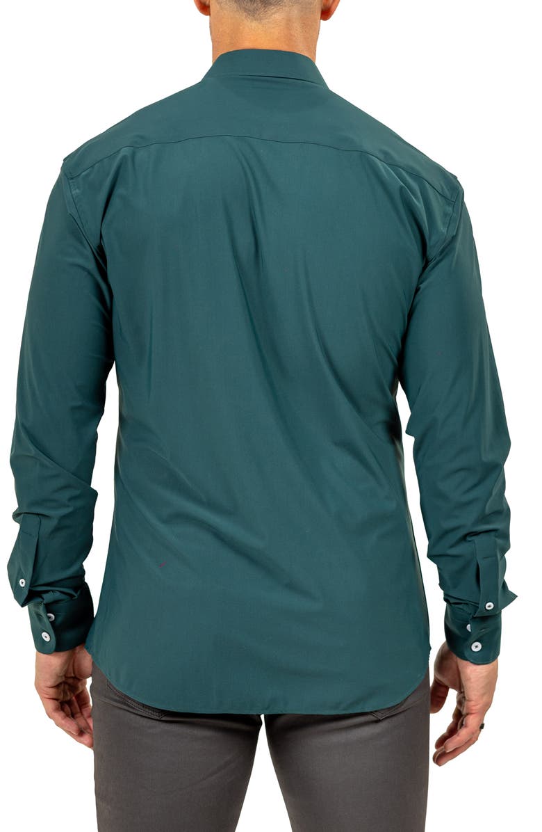 Maceoo Eins Marthy Contemporary Fit Button-Up Shirt, Alternate, color, Green