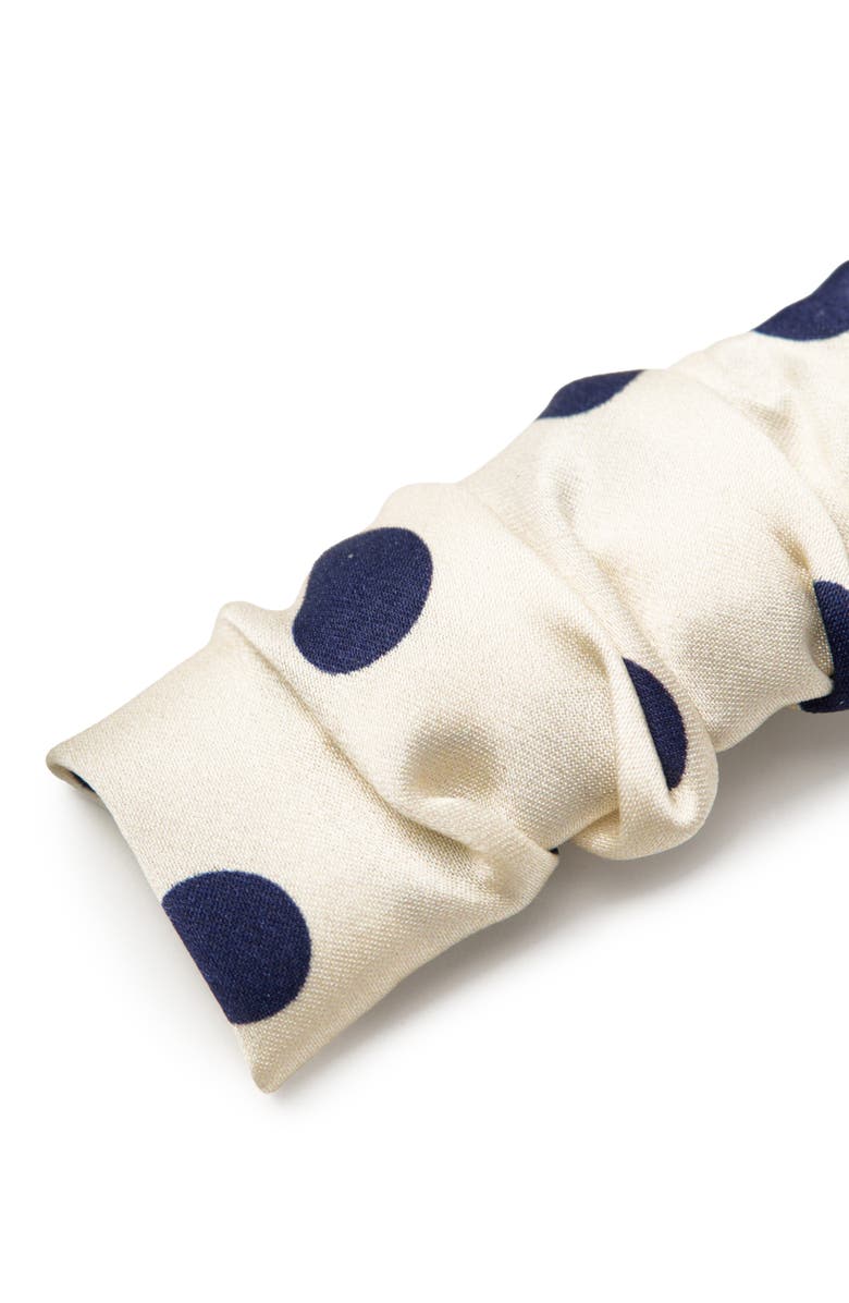 OLAH Polka Dot Silk Hair Barrette Clip, Alternate, color, White
