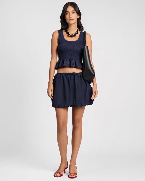 Onia Air Linen Smocked Tank In Blue