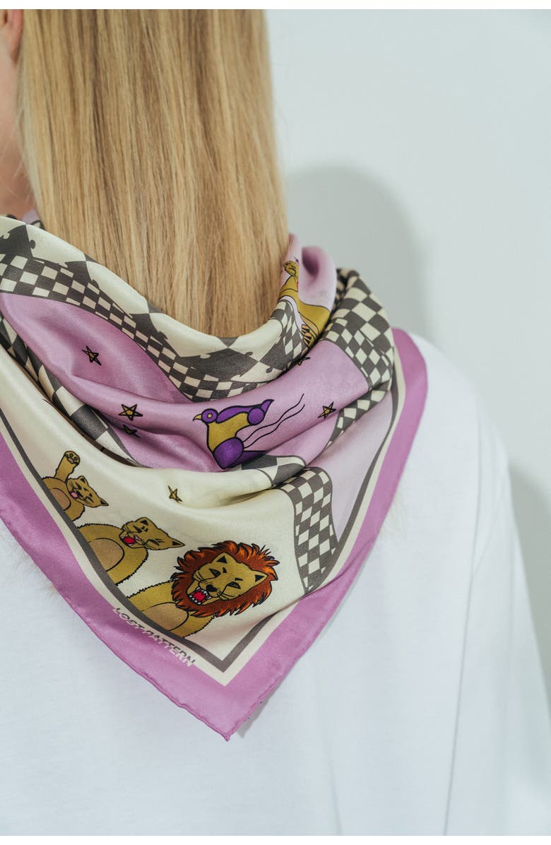 Lost Pattern "Journey" Silk Scarf by SHANTALL LACAYO, Alternate, color, Lavender