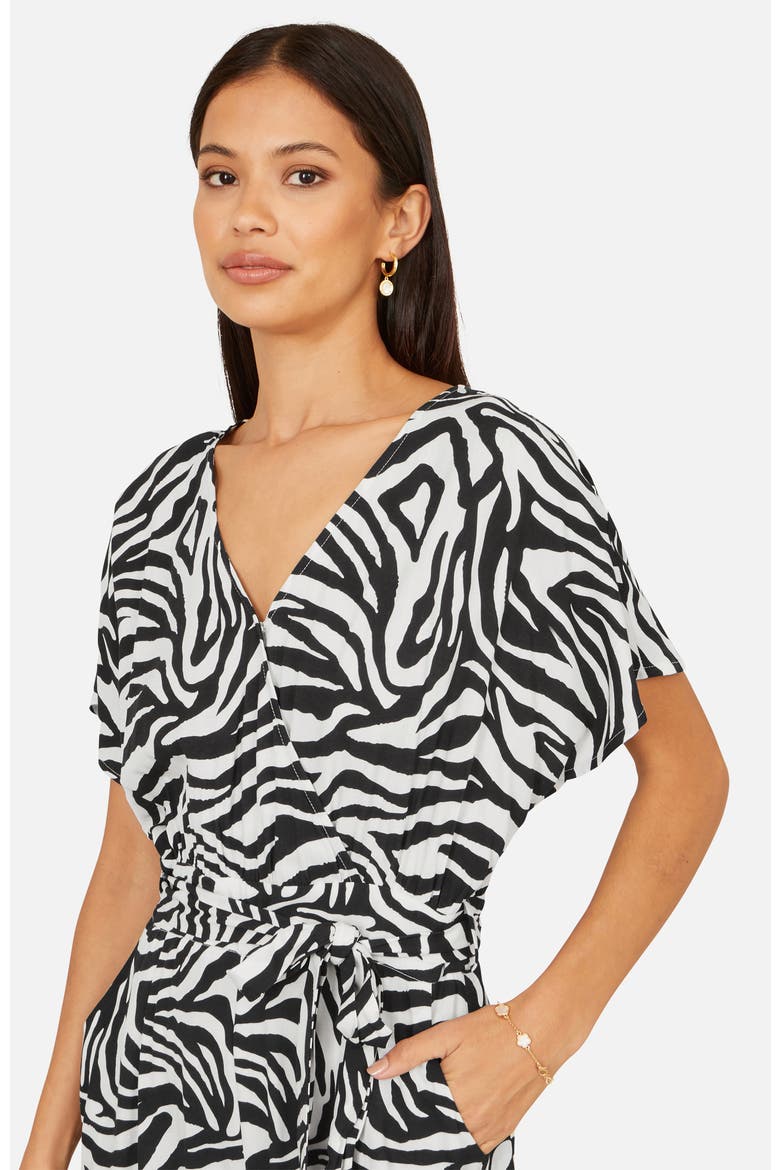 Zebra Print Relaxed Jumpsuit, Alternate, color, Black