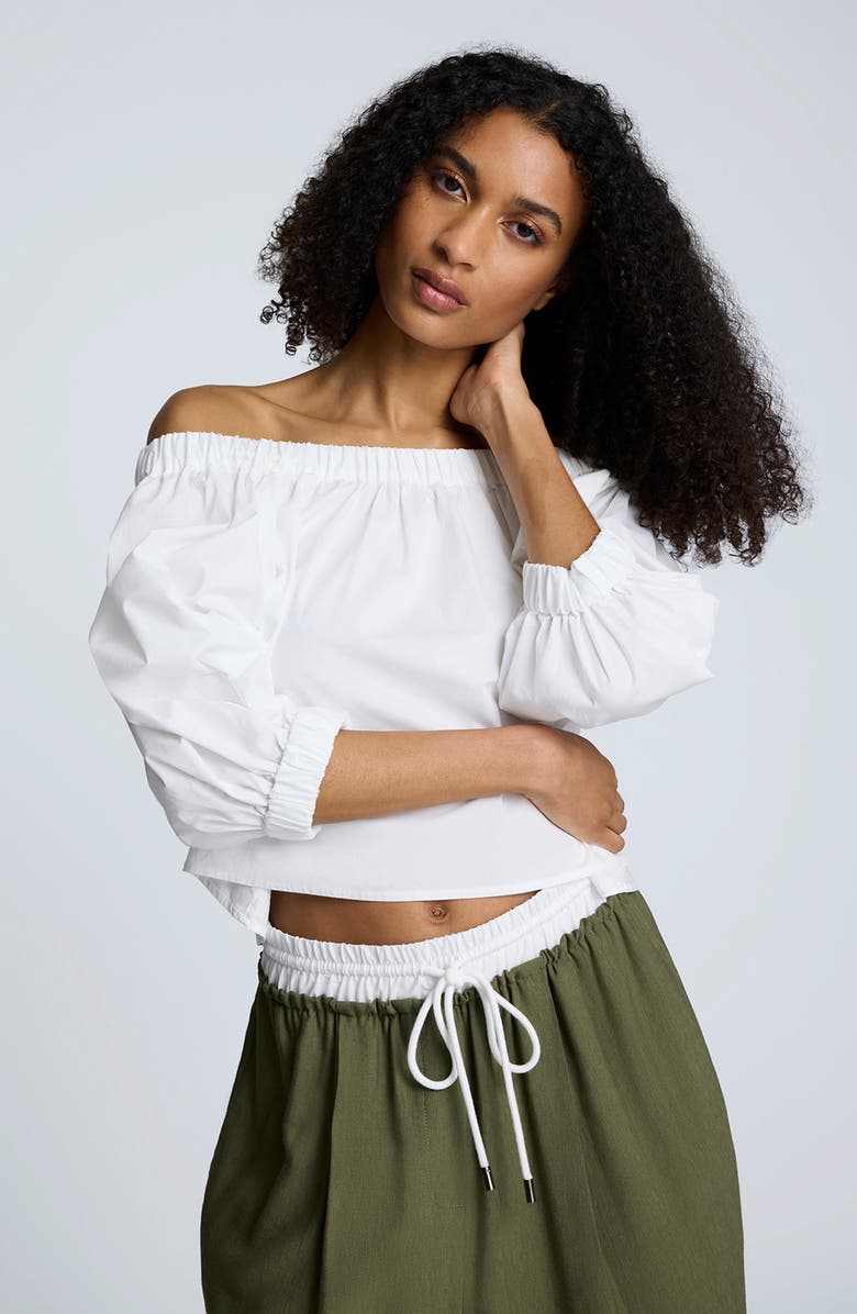 Kenneth Cole Puff Sleeve Off the Shoulder Top, Alternate, color, 