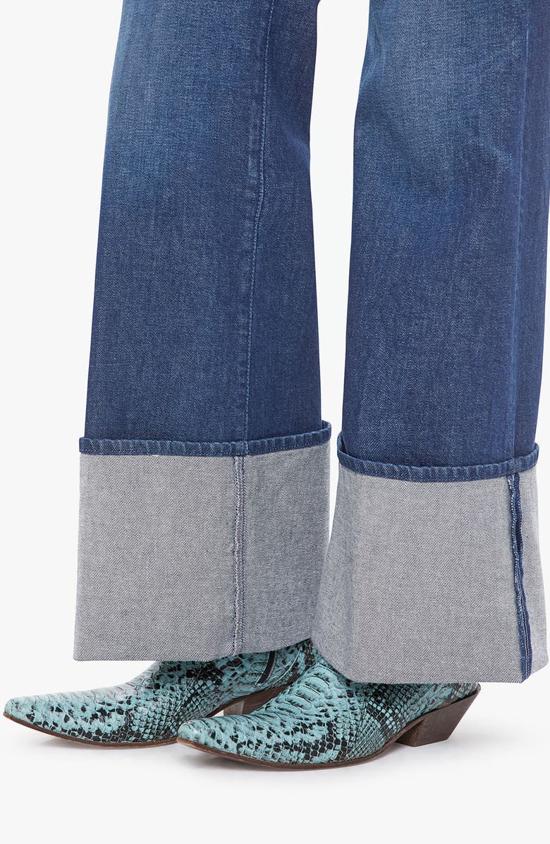 MOTHER Lil' Hustler Roller Sneak Cuff High Waist Wide Leg Jeans, Alternate, color, Kicks And Riffs