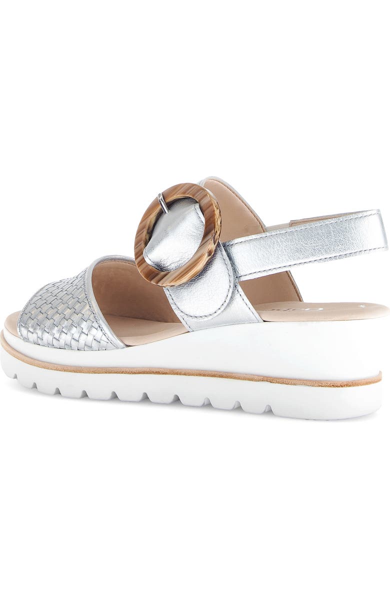 Gabor Lug Sole Quarter Strap Sandal, Alternate, color, Silver