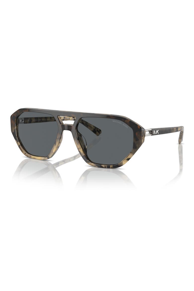Zurich 57mm Aviator Sunglasses, Alternate, color, BLACK GREY