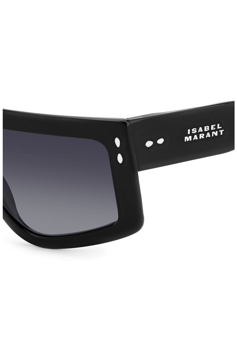 99mm Gradient Flat Top Sunglasses, Alternate, color, BLACK/ GREY SHADED