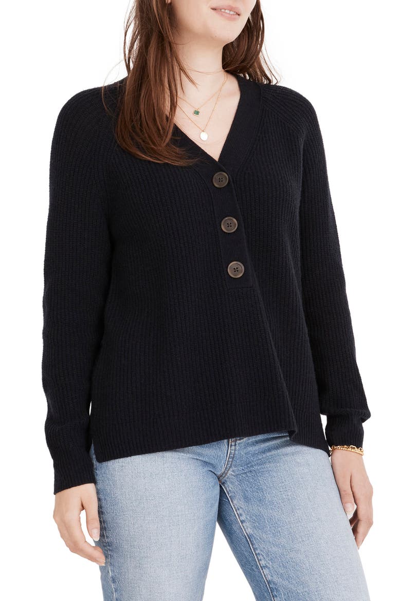 Lyle Rib Henley Sweater, Main, color, NAVY
