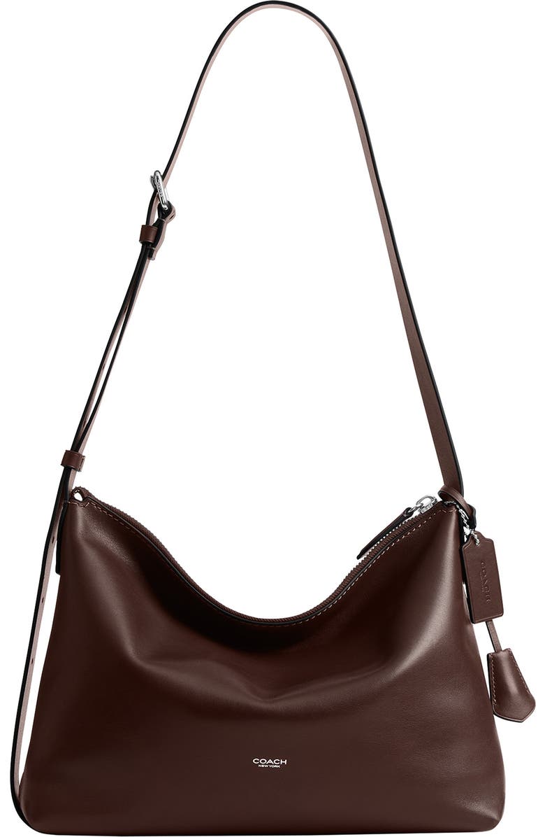 COACH Mott Leather Messenger Bag, Main, color, Maple