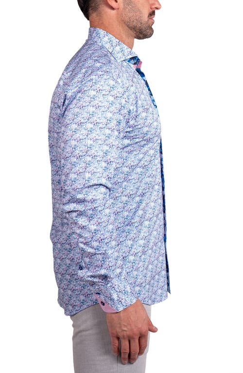 Maceoo Einstein Stretch Ascension Contemporary Fit Button-up Shirt In Blue