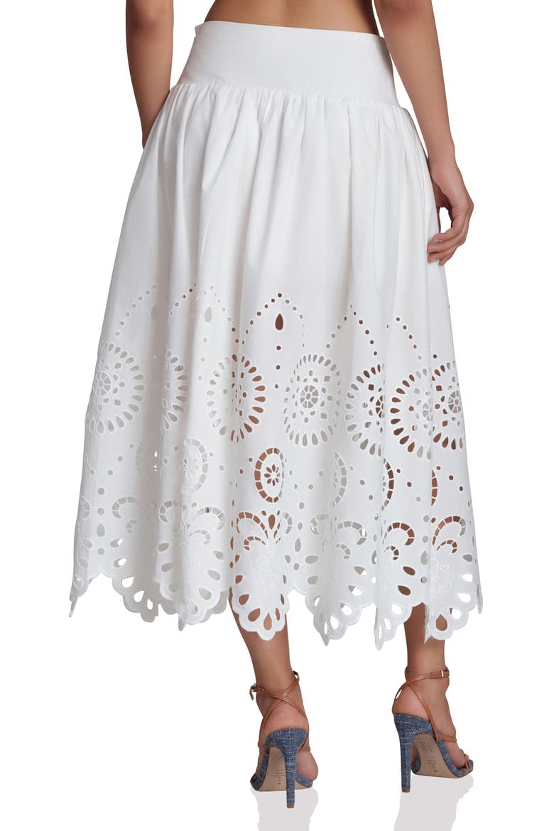 Cotton Eyelet Detail Midi Skirt, Alternate, color, WHITE