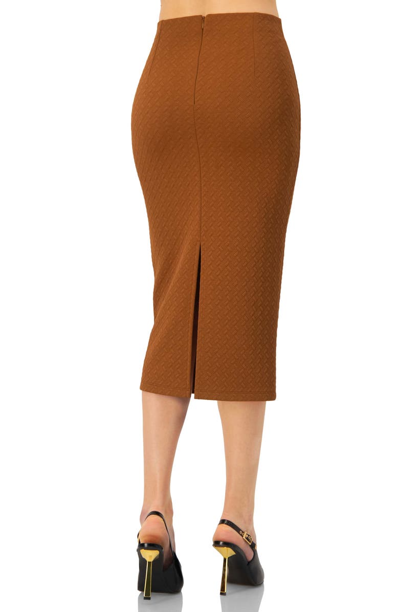 IVONNE Midi Skirt with Back Slit, Alternate, color, Brown