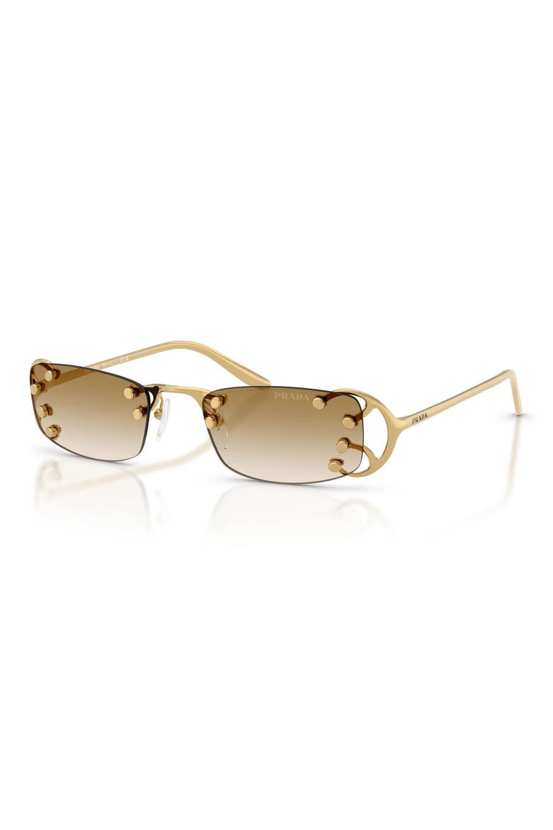 52mm Gradient Rectangular Sunglasses, Alternate, color, ORO PALLIDO NOUVEAU / BROWN