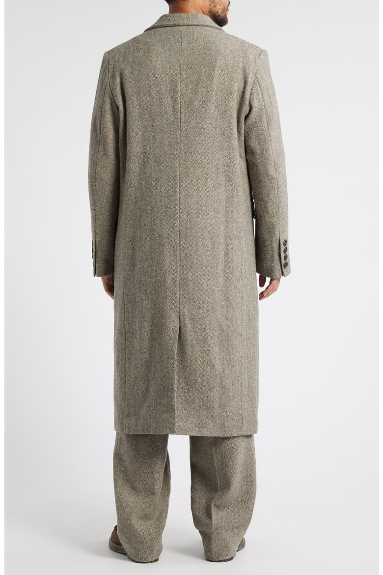 Manor Herringbone Tweed Wool & Silk Coat, Alternate, color, GREY HERRINGBONE