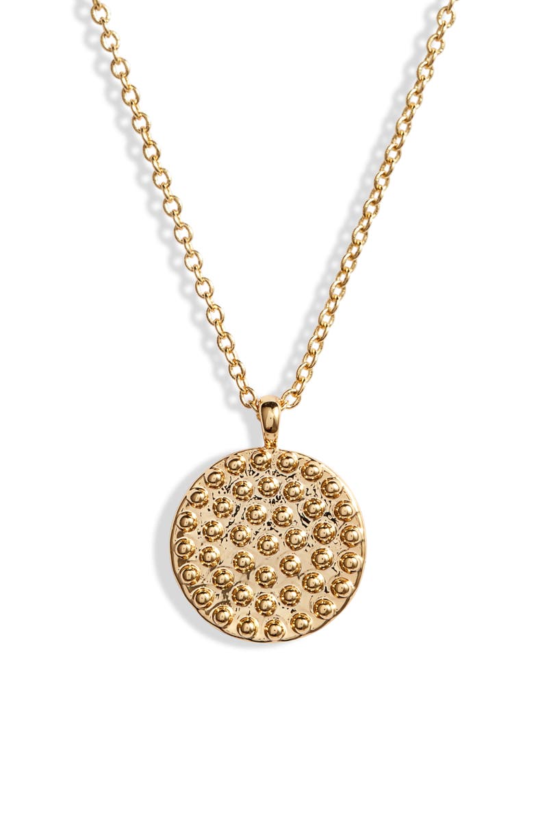 gorjana Bali Coin Pendant Necklace, Main, color, 