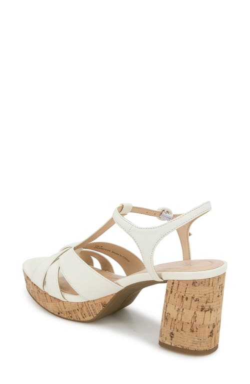 Reaction Kenneth Cole Reina T-strap Platform Sandal In Ecru