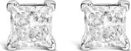 Haus of Brilliance 14K White Gold 2.0 Ct Princess Lab-Grown Diamond Solitaire Stud Earrings