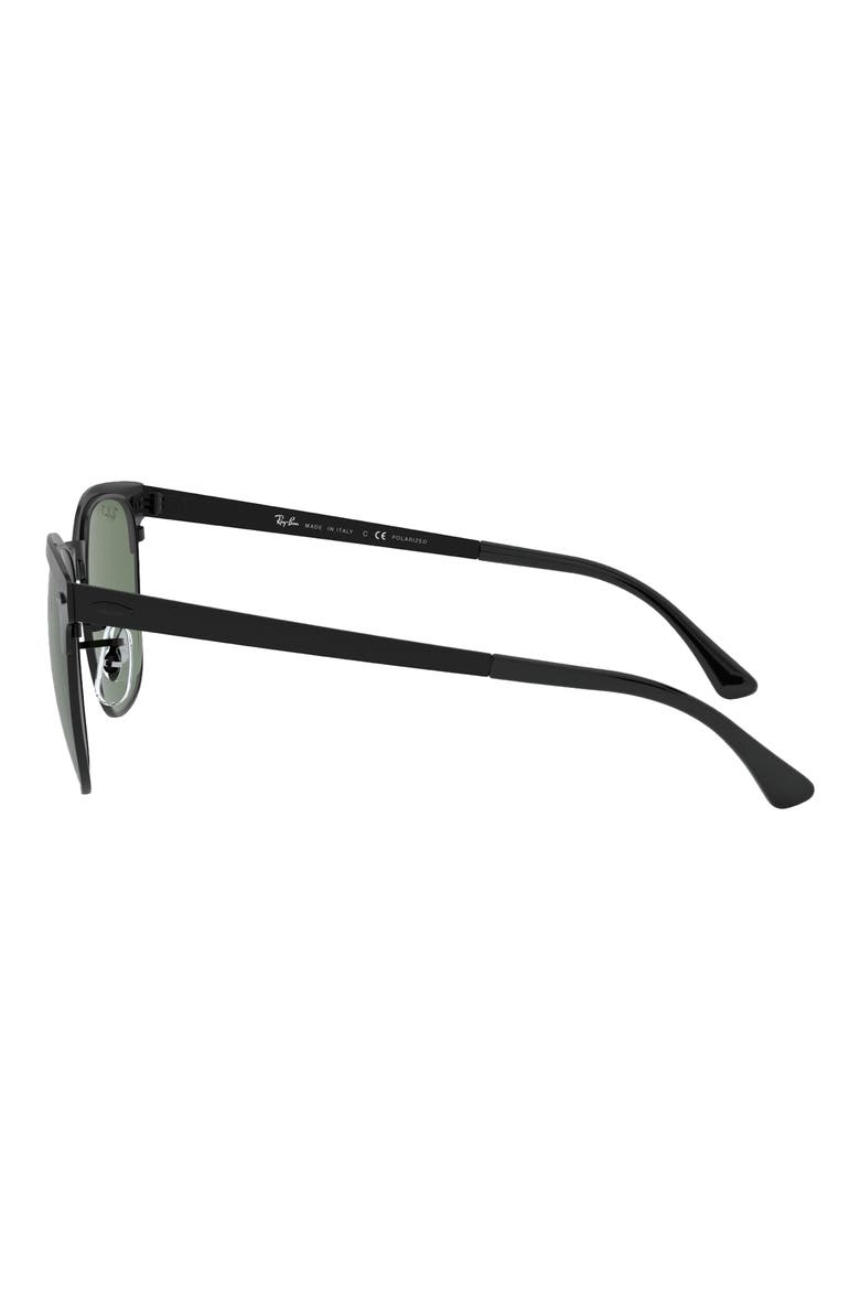 Clubmaster Metal 58mm Polarized Square Sunglasses, Alternate, color, BLACK/ GREEN