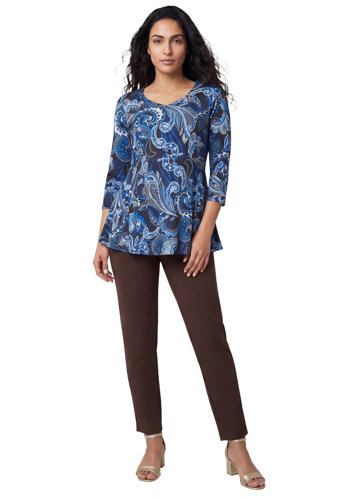 BROWN BLUE PAISLEY