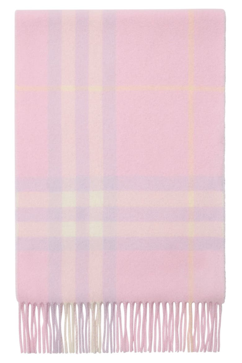 Giant Check Cashmere Scarf, Alternate, color, FONDANT PINK