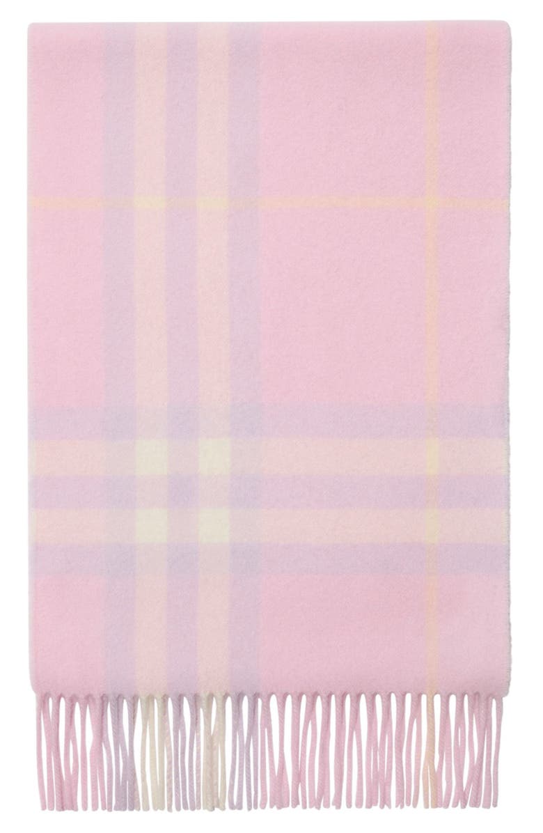 Burberry Giant Check Cashmere Scarf, Alternate, color, Fondant Pink