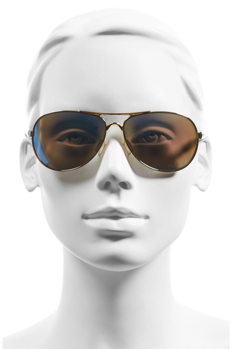 'Feedback' 59mm Polarized Sunglasses, Alternate, color, POLISHED GOLD/ IRIDIUM/ POLAR