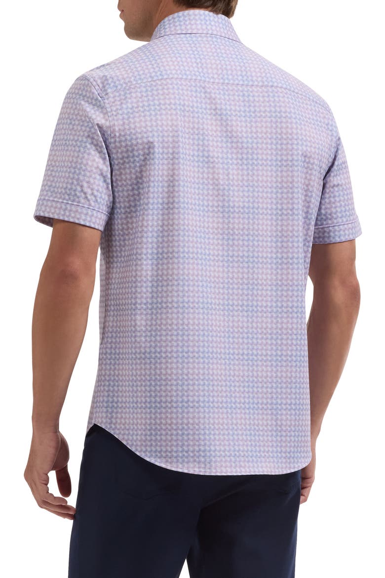 Miles OoohCotton® Grid Short Sleeve Button-Up Shirt, Alternate, color, ORCHID