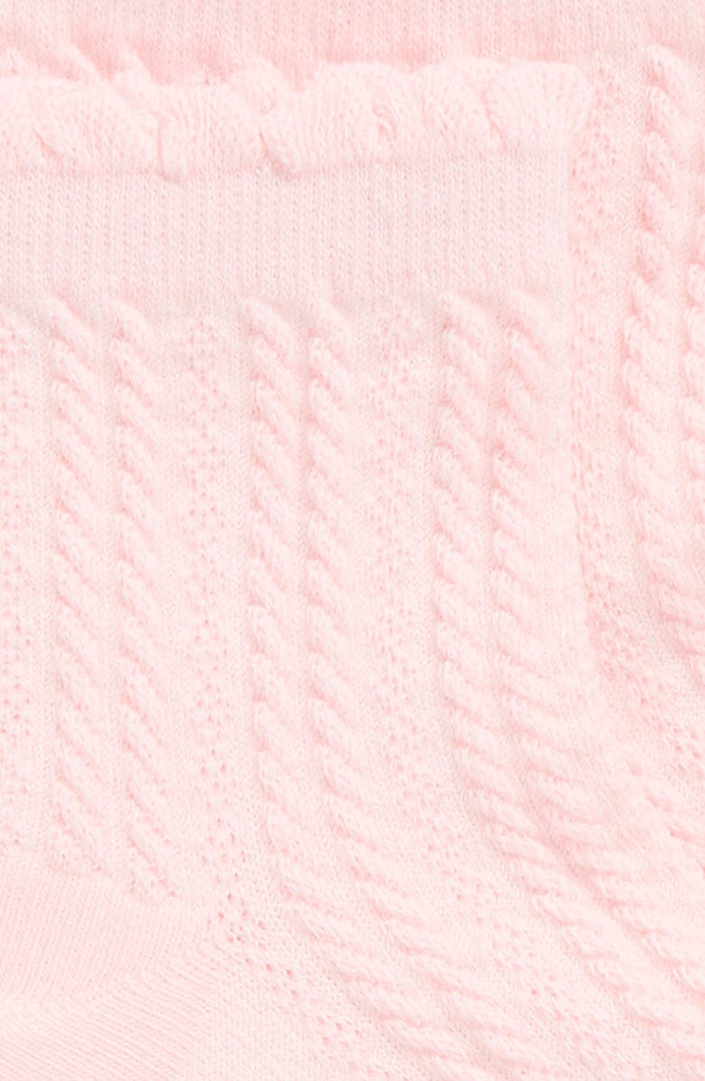 Stems Scallop Cuff Cotton Blend Pointelle Quarter Socks, Alternate, color, Rose