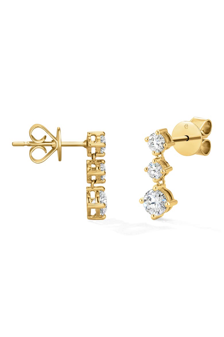 Cascade Diamond Mini Drop Earrings, Alternate, color, YELLOW GOLD